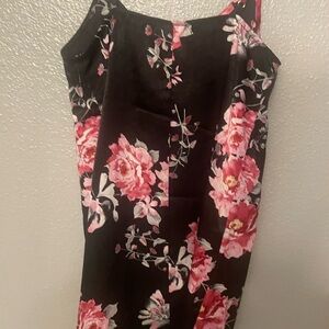 Honey punch black floral sleeveless mini